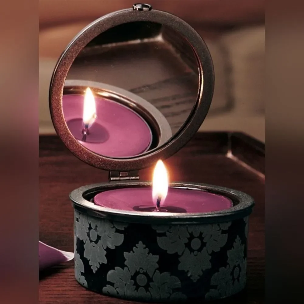 🩵NIB PartyLite Forbidden Fruits Mirrored Large Tealight Candle Holder